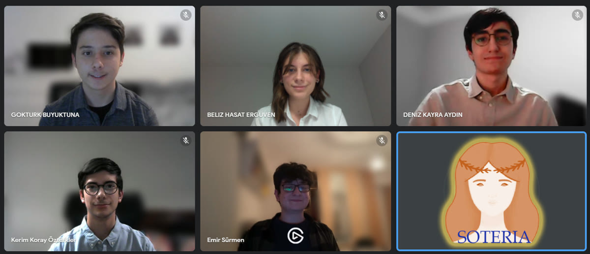 Members of the Soteria team on a video call during the Conrad Challenge